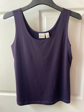 Chico's Deep Plum Scoop Neck Tank Size 1 Medium